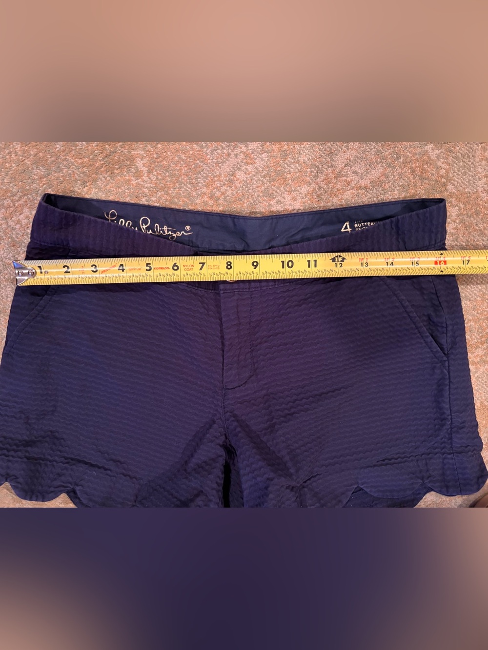 Lilly Pulitzer Buttercup Shorts Scalloped Hem Navy Size 4 - Picture 9 of 9